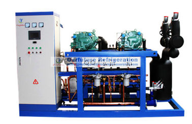 Unidade do compressor do parafuso da baixa temperatura de sala fria para a sala fria de -18℃, R404a, compressor