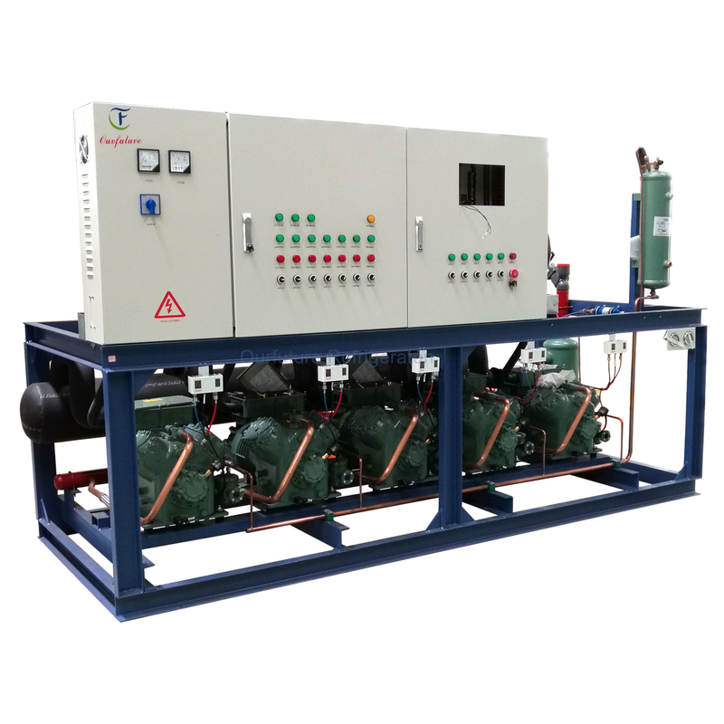 PLC Unidade paralela de pistão de alta temperatura Rack Modelo de compressor de refrigeração Unidade para resfriamento ideal