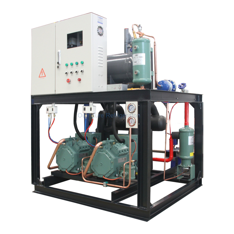 Tipo de parafuso - Conexão paralela de estágio único Solução de refrigeração otimizada com unidade de compressor de refrigeração modelo rack