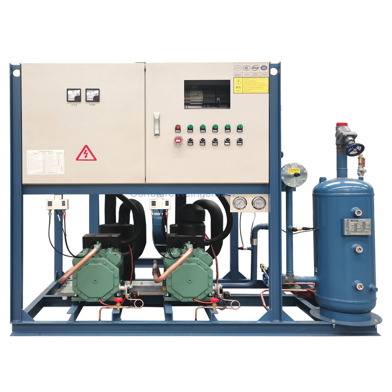 Programas feitos sob medida Unidade de compressor de desempenho melhorado Eficiência energética para armazenamento a frio em grande escala